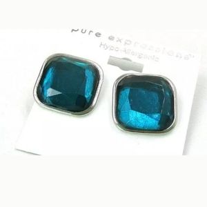 New Pure Expressions Square Gemstone Stud Earrings